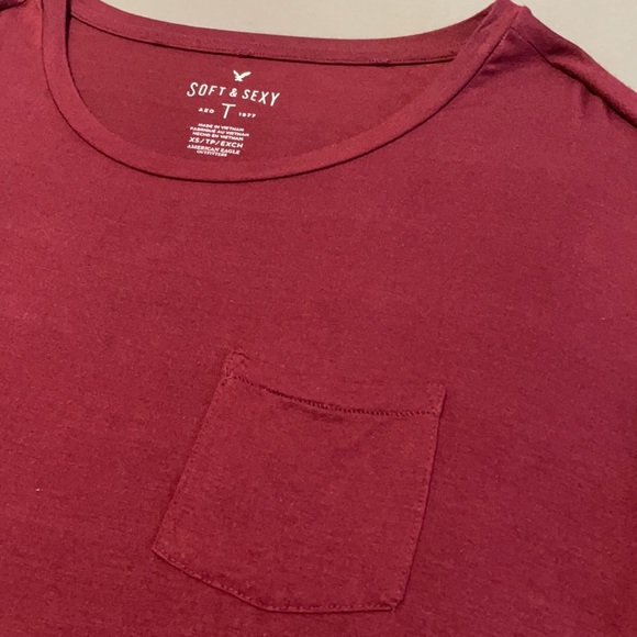 American Eagle Wine Tee XS - Picture 3 of 8